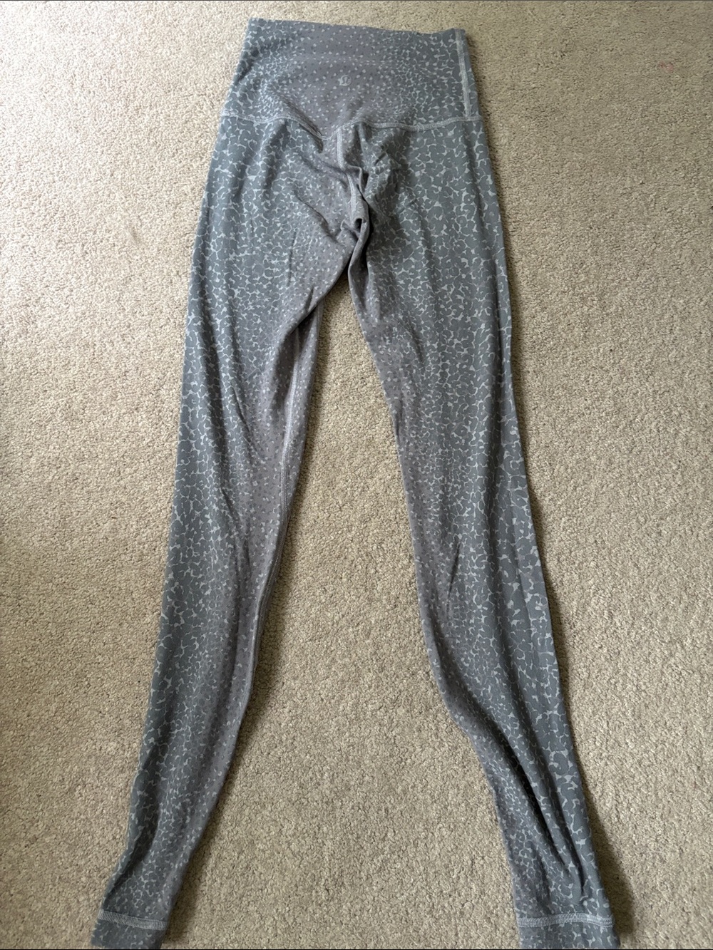 lululemon athletica Gray Marled High-Rise Printed Leggings